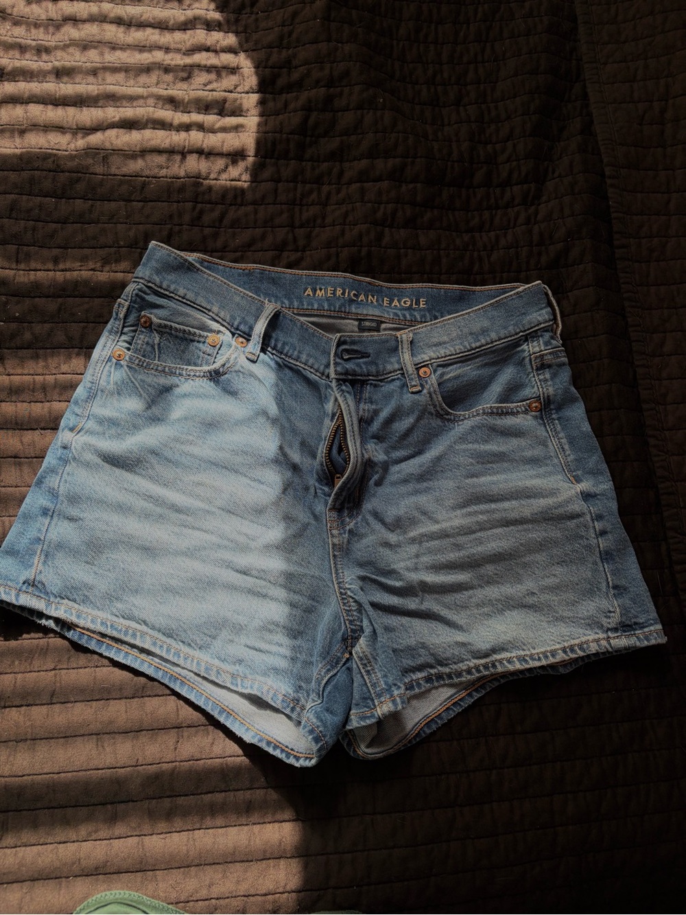 American Eagle Outfitters Light Wash Denim High-Rise Shorts